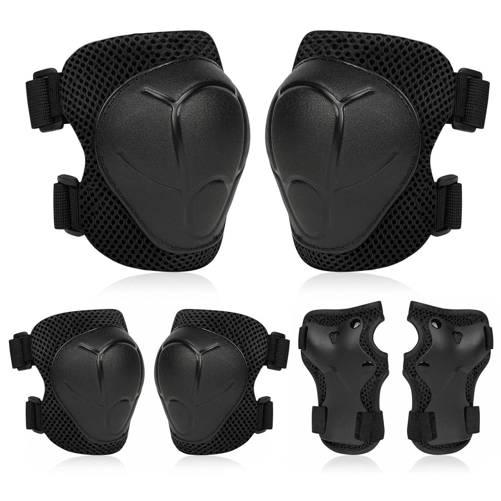 flintronic Kids Knee Pads Elbow Pads Wrist Guards set, 6 in 1 Protective Gear Set, Comfortable & Easy to Install Scooter, Skateboard, Bicycle, Inline Skating Protective, for Kids 3-8 Years