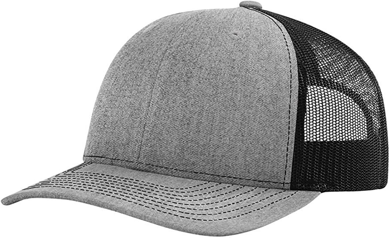 black and gray trucker hat