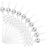 Soledea 10Pack Disco Party Decorations, Mini Disco Ball Decor Reusable Straw, Reusable Drinking Straws for Valentine Party Favors Toy for School Classroom Gift Exchange Prizes