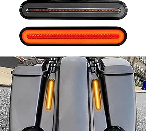 Dual Color LED Rod Lights For Motorcycles - Vertical Mount Tail Brake Turn Signal Lights