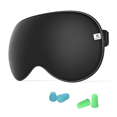 TechRise 100% Silk Sleep Mask Skin - Friendly Pure Natural Silk Fabric and Comfortable &amp; Super Soft Eye Mask with Ear Plug and Adjustable Strap | Works With Every Nap Position | Blocks Light