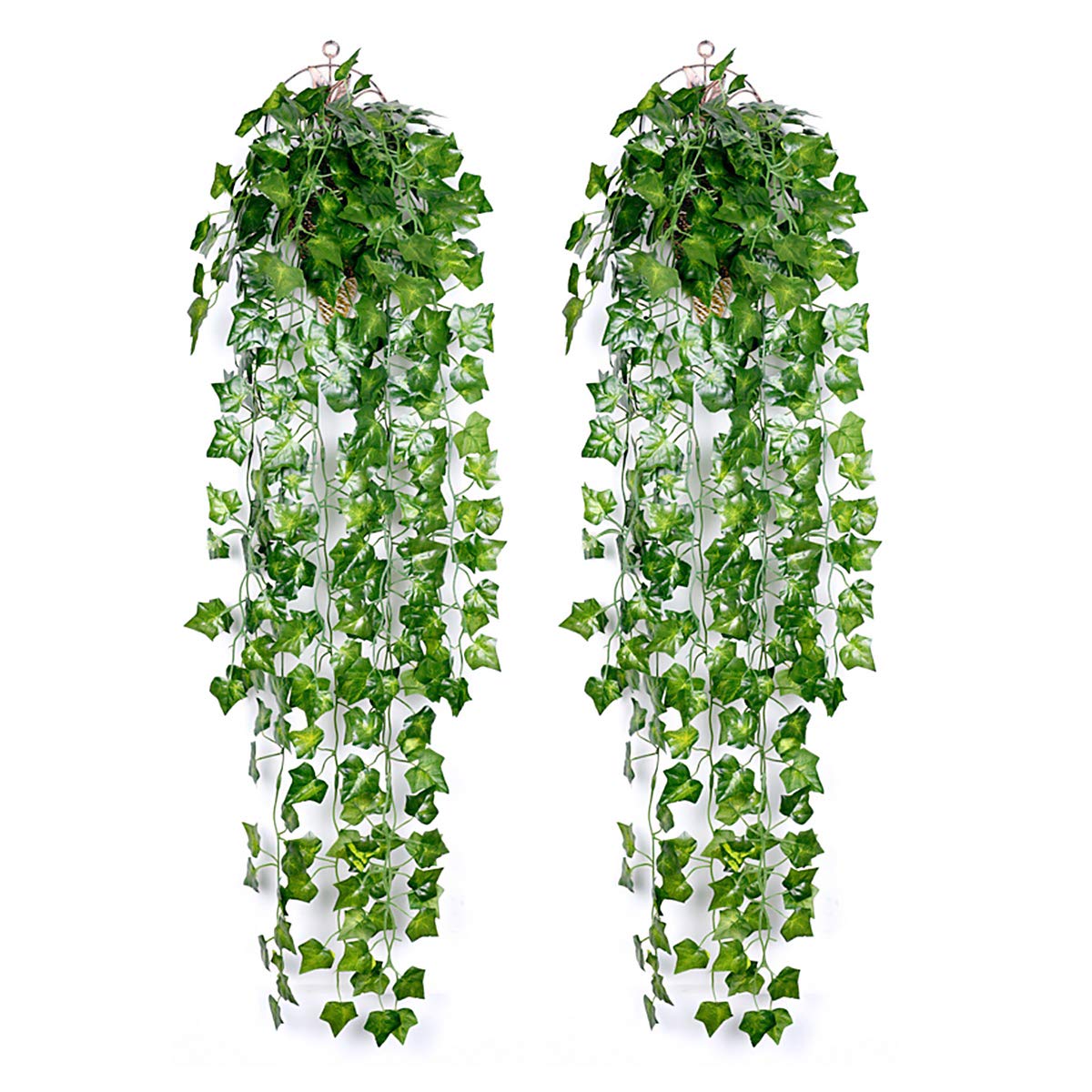 Ousuga Artificial Ivy Garland,2PCS Ivy Garland Fake Vine Greenery Leaves Fake Plants Hanging Vine Plant for Home Kitchen Garden Office Wedding Wall Decoration Indoor Outdoor