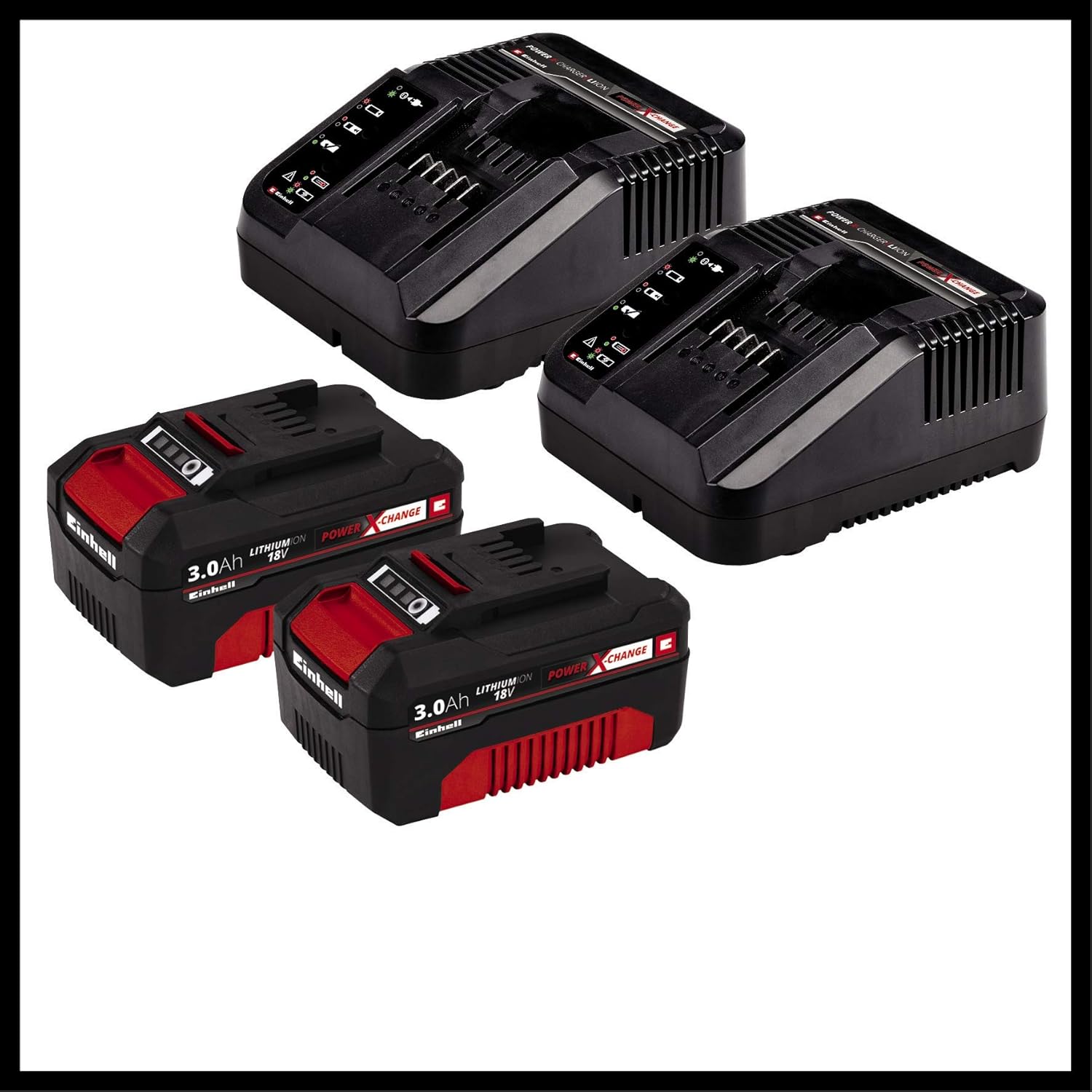 Einhell Power X-Change 36/37 Cordless Lawnmower With Battery (x2) and Charger (x2), 36V, 37cm Cutting Width, 45L Grass Box - Image 4