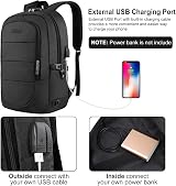 VSNOON Anti-Theft Laptop Backpack 18.4 Inch USB Port Water Resistant Black view 3