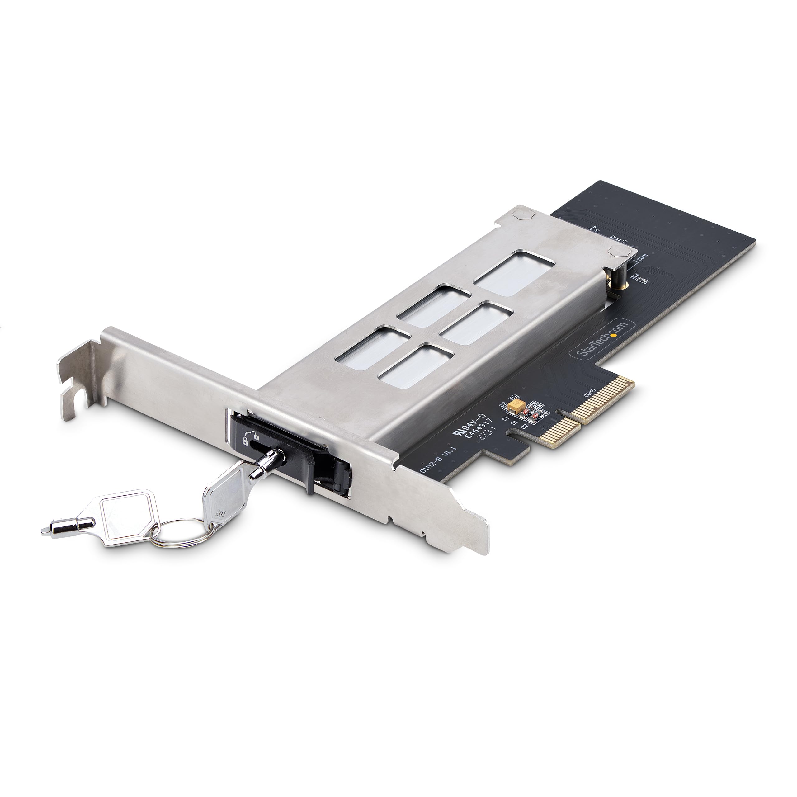 StarTech.com M.2 NVMe SSD to PCIe x4 Mobile Rack/Backplane with Removable Tray for PCI Express Expansion Slot, Tool-less Installation, PCIe 4.0/3.0 Hot-Swap Drive Bay, Key Lock (M2-REMOVABLE-PCIE-N1
