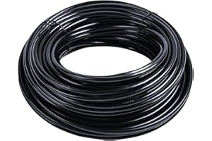 Yogayet 1/4 inch Drip Irrigation Tubing,200FT Black Drip Irrigation Hose for Garden Watering System,Blank Distribution Tubing Drip Line for Drip Irrigation Parts