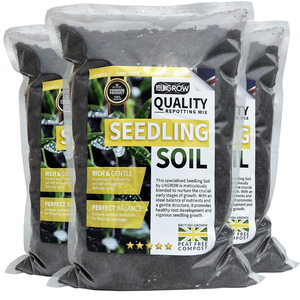Seedling Soil by UKGROW - Organic Mix for Seed Sowing & Plant Growth - Ideal Seed Soil and Compost Blend for Healthy Seedlings and Garden Vitality (1 Litre Bag)