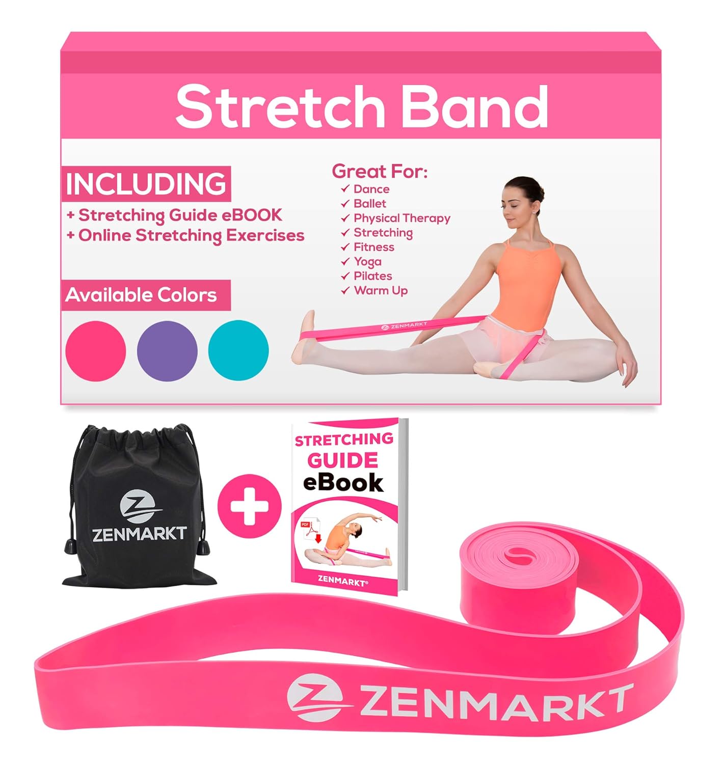 Zenmarkt Stretch Band for Ballet, Fitness & Workout Natural Rubber