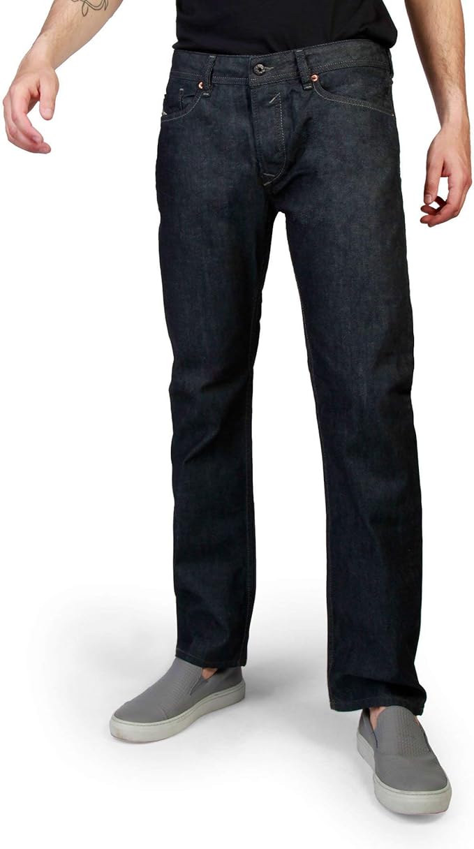 Diesel Men's Vyll Qmbw Leather Trousers Blue main image 0