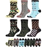 IWOLOMI 6 Pairs Funny Hunting Gifts Socks for Men, Novelty Hunters Dress Socks Birthday Valentine Birthday Gift for Hunting Accessories