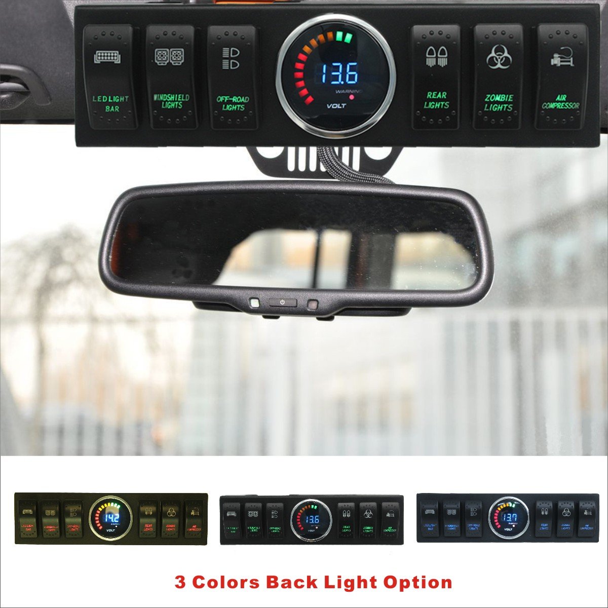 Amazon.com: Apollointech Jeep Wrangler JK & JKU 2007-2008 Overhead 6-Switch  Pod / Panel with Control and Source System Green Back Light ( Comes with 10  ...