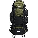 Teton 65L Explorer Internal Frame Backpack for Hiking, Camping, Backpacking, Rain Cover Included, Olive