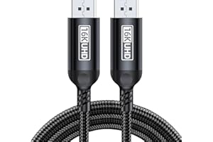 Cuntech 16K Displayport Cable 2.1, DP 2.1 80Gbps Cable 6.6FT Support 16K@60Hz, 10K@60Hz, 8K@120Hz HBR3 4K@240Hz 165Hz 144Hz 60Hz, HDCP DSC 1.2a, HDR10 FreeSync G-Sync for Gaming Monitor Graphics Card