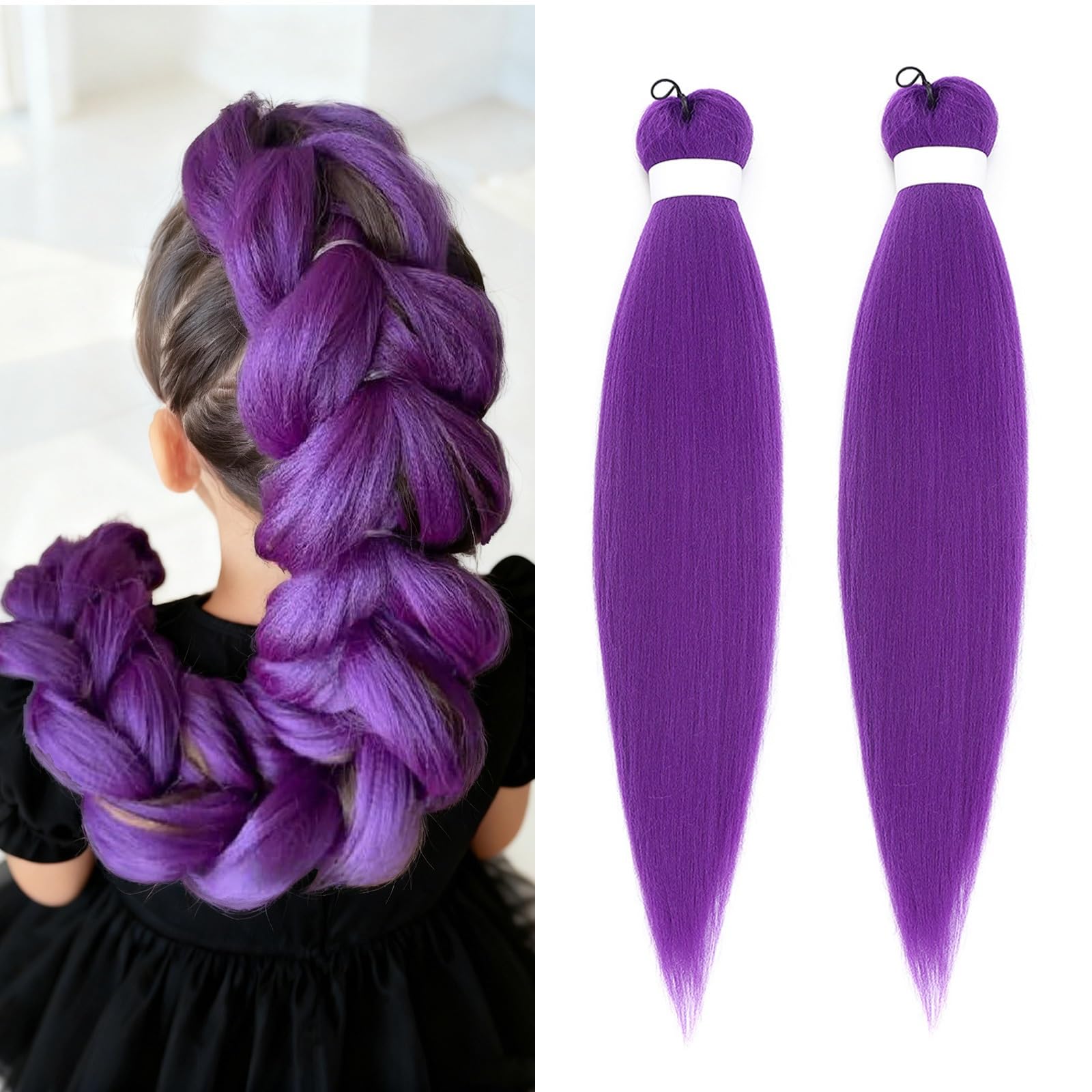 Photo 1 of ****ONLY ONE**** Purple Braiding Hair Extensions, 26 Inch Braiding Hair Pre Stretched,