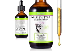 Milk Thistle for Dogs 60ml, Liver Support for Dogs, Supports Kidney Function for Pets Detox, Hepatic Support, Health Suppleme
