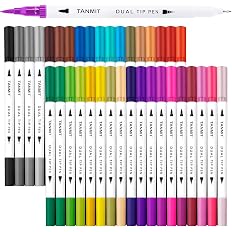 Kit 48 Canetas Brush Pen e Ponta Fina Dual – Canetinhas Coloridas para Desenho, Caligrafia, Arte e Lettering – Marcadores para Colorir Canetinha Colorir e Detalhes - AMAZING ® (Moderno, Pacote, 48)