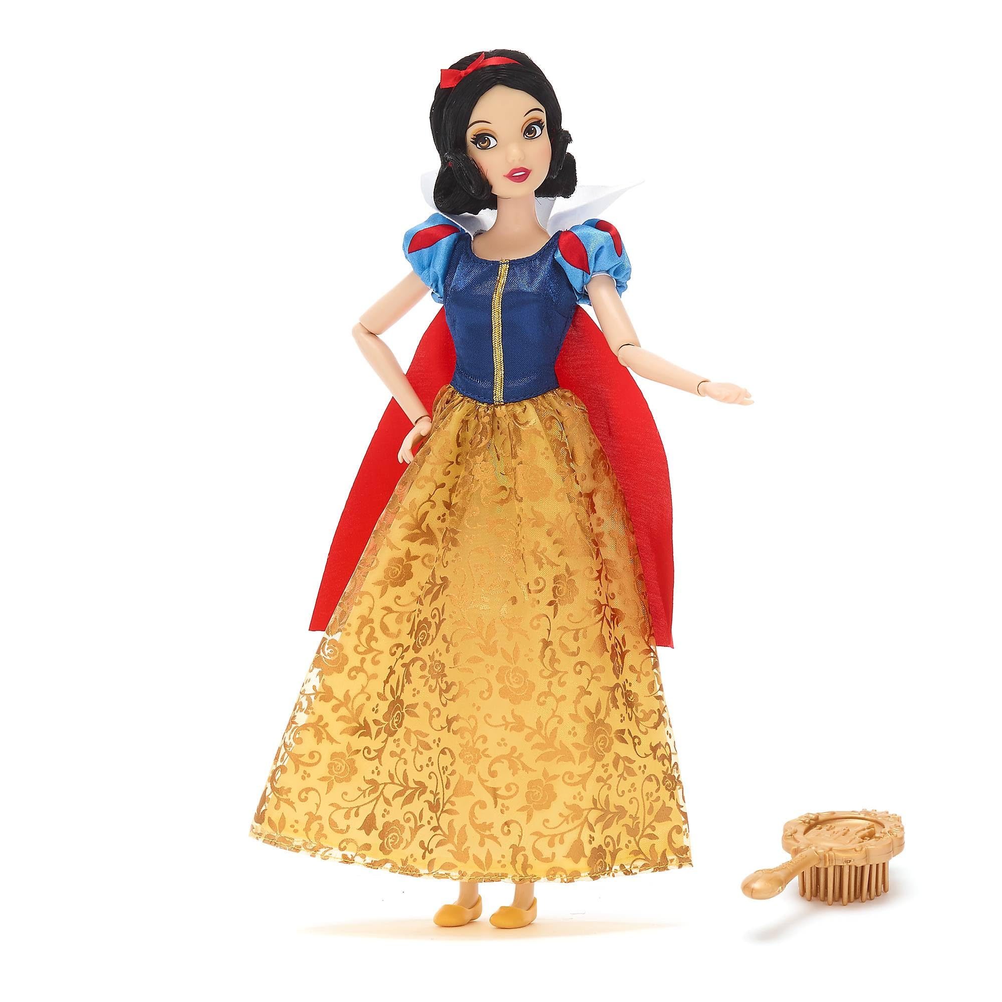 Disney Store Official Snow White Classic Doll, Snow White & the Seven Dwarfs, 29cm/11”, Fully Poseable Disney Doll in a Stunning Dress, Includes Toy Hair Brush - Suitable for Ages 3+