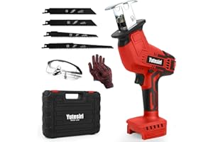 YUTESIRI Cordless Reciprocating Saw Compatible with Milwaukee 18V MAX Battery,0-3000SPM Variable Speed, Sawzall Tool-Free Blade Change, 4 Saw Blades for Wood/Metal/PVC Cuts (NO Battery Included)