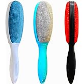 ezclean 3 Pack, 3 Colors, Lint Brush for Clothes, Furniture, Double Sided Pet Hair Remover Brush, Reusable Cleaner for Dog Cat Hair, Couch, Magic Velvet Lint Brush, Red and White and Blue