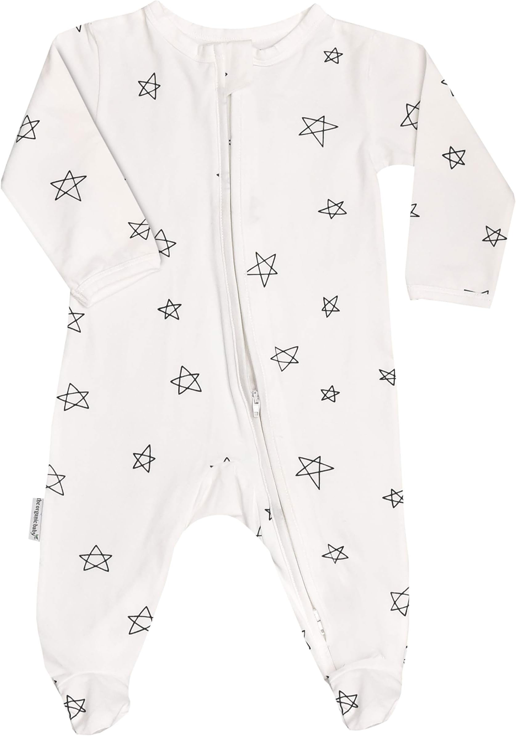 100% Organic GOTS Cotton Baby Unisex Sleep'N Play Footed Long Sleeve Onsie Romper, Pajama Sleeper for Boy Girl (NB-18M)