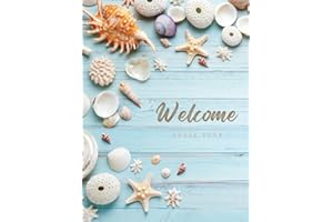 Welcome Guest Book: Guest Sign In Log Book for Airbnb, VRBO, Bed & Breakfast, Guest House, Condo Vacation Rental | Rustic Beach House Rental Guest ... Sea Cottage Guestbook (Premium Cream Paper)