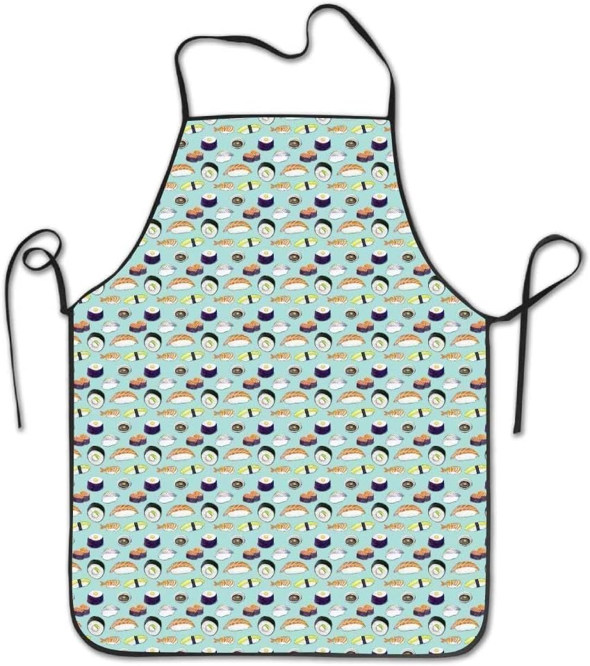 ERCGY 2019 Apron Sushi Japanese Food Sushi Fish Rice Waterproof BBQ Apron