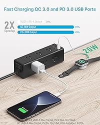 CCCEI Desk Clamp Power Strip with 9