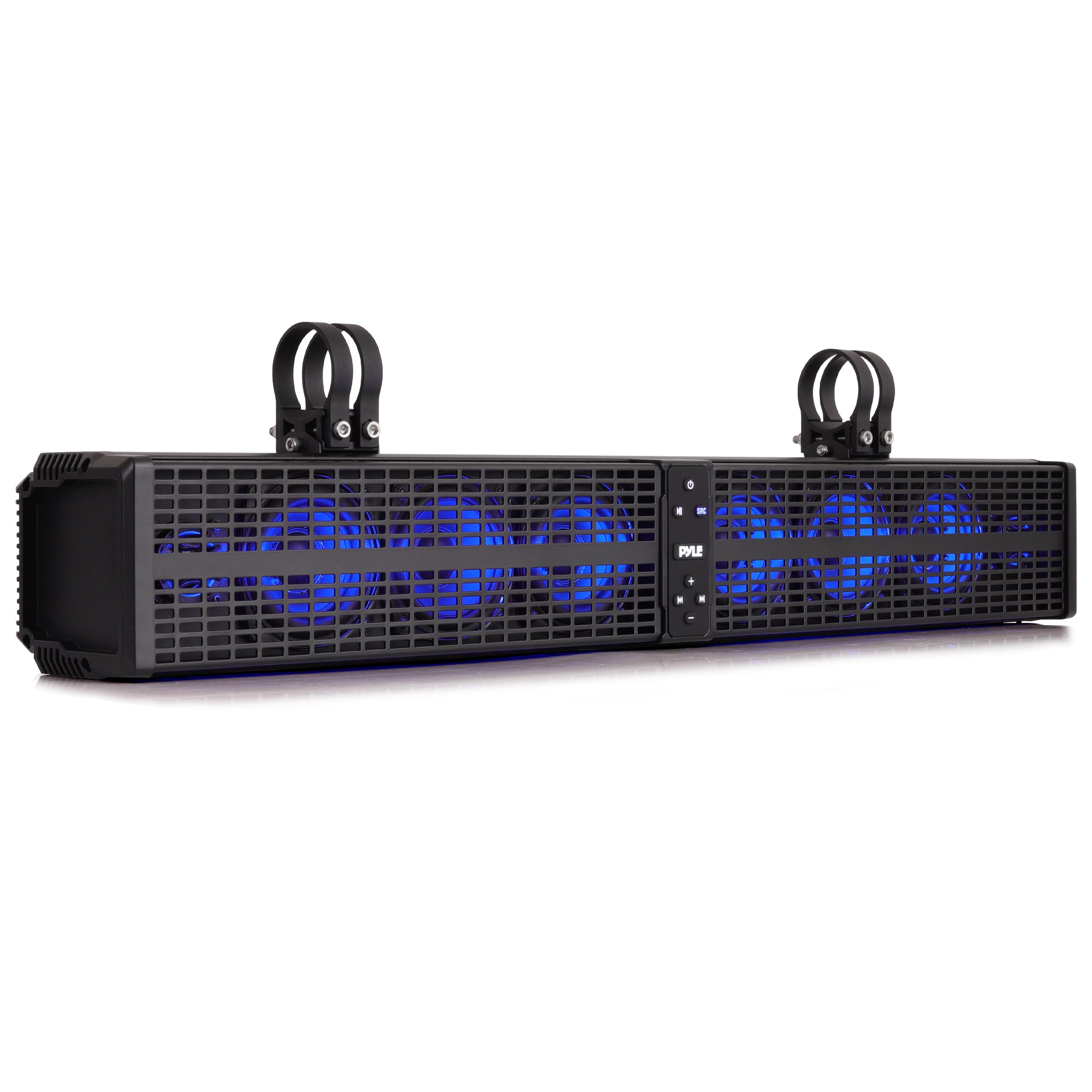 Pyle 32" Powered ATV/UTV Soundbar System, 200W Bluetooth Speakers with Built-in Amplifier, Waterproof and Weatherproof, Wireless BT Streaming and Auxiliary Input, LED Lights