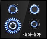 TopStrong 60cm Gas Hob 4 Burner Glass Black Built-in NG/LPG Compatible 8060W view 8
