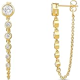 MILLA Dangle Earrings for Women - Cute Designer Earrings for Women Trendy Gold Chain Earrings & Sterling Silver Dangly Earrings