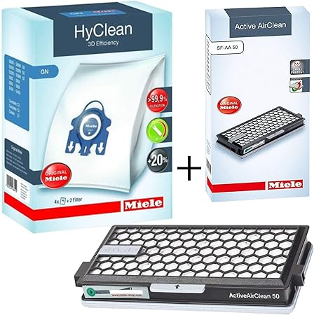Miele Genuine S8310 S8320 Cat And Dog S8330 S8390 S8530 S8590 Gn Hyclean Bags Sf Aa50 Active Airclean Filter Amazon Co Uk Kitchen Home