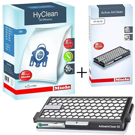 Miele S8310 S8320 Cat & Dog S8330 S8390 S8530 S8590 GN HyClean Beutel + SF-AA50 Active AirClean Filter