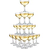 Peohud Set of 20 Coupe Cocktail Glasses, 5 Oz Small Acrylic Martini Glasses, Reusable Champagne Cups for Party, Home, Bar, Wedding, Picnic