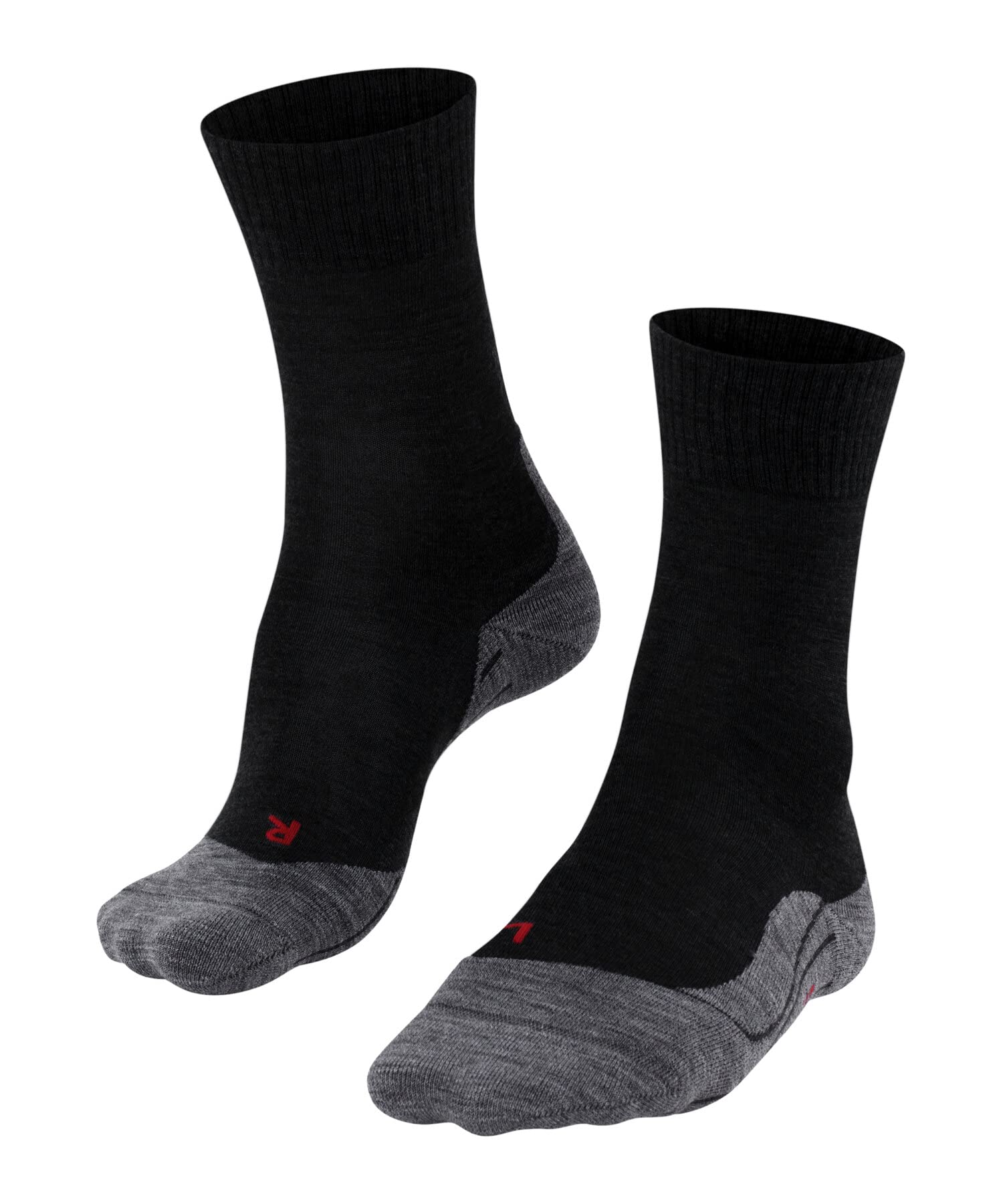 FALKE Women's TK5 Wander W So Wool Thin Anti-Blister 1 Pair Hiking Socks, Black Black-Mix 3010, 7-8