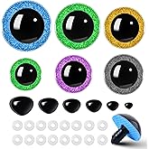 Safety Eyes and Noses, 172Pcs Large Safety Eyes for Amigurumi with Washers for Crochet/Dolls/Stuffed Animal(Blue/Green/Gold/P