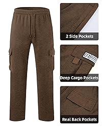 Men's Cargo Sweatpants Casual Fleece Joggers Loose