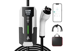 Andeman Level 2 EV Charger 32Amp,7.68KW Electric Vehicle Charger Portable 240V,SAE-J1772 and NEMA 14-50 Plug, Scheduled Charging,Adjustable Current,Smart APP, 25 FT Cable for EV and Hybrid Vehicles