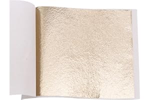 KINNO Gold Leaf Sheets for Art, 100 Sheets Antique Gold Foil for Home, Wall, Frame, Ceiling, Furniture Decoration, 3.15 by 3.