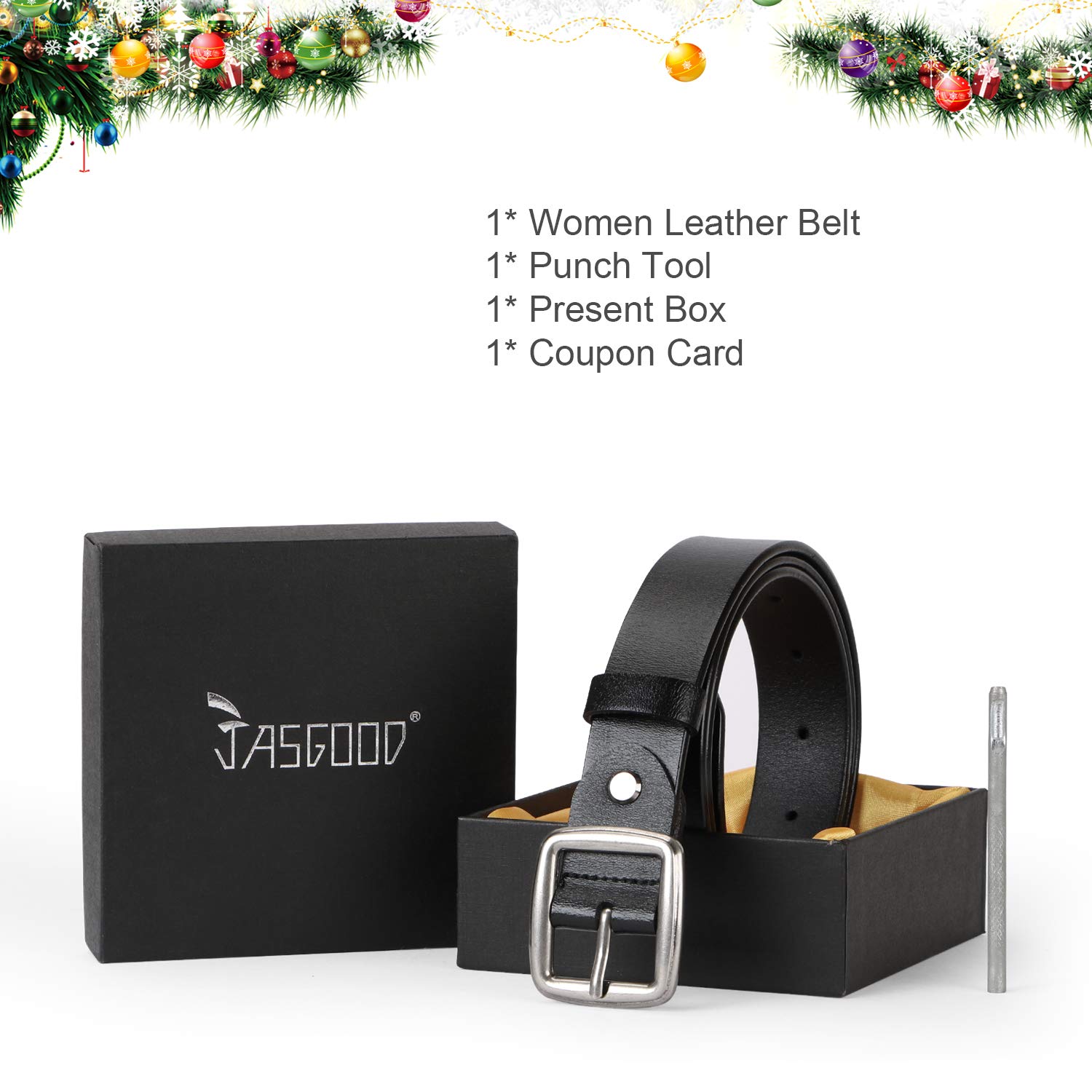 Women Leather Belt Vintage Casual Ladies Belts for Jeans Pants Square Buckle Belt For Women By JASGOOD
