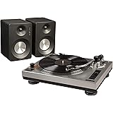 crosley t100 black bluetooth vinyl record player with speakers