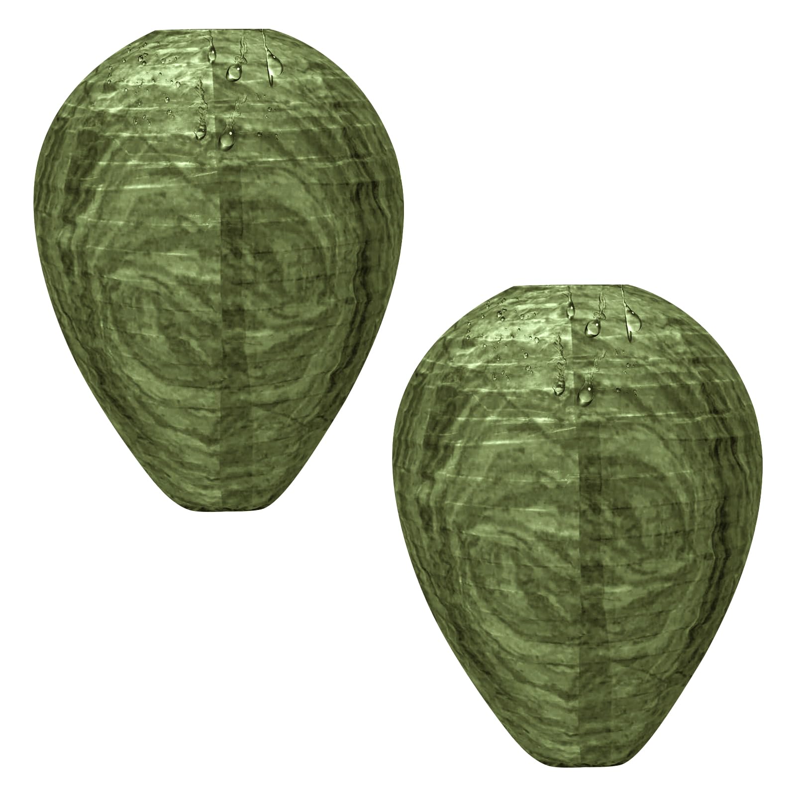 Wasp Nest Decoy Hanging Paper Fake Hornet Nest Decoy Outdoor for Wasps Hornets Yellow Jackets Home Garden Yard 2 Pack Dark Green