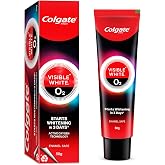 Colgate Visible White O2, Teeth Whitening Toothpaste (50g/1.7oz) for noticeably Whiter Teeth with Active Technology, Whitening &amp; Fresh Breath