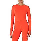 Amazon Essentials Womens Active FormFlex Buttery Soft Long Sleeve Slim Fit Crop Layering Workout Top