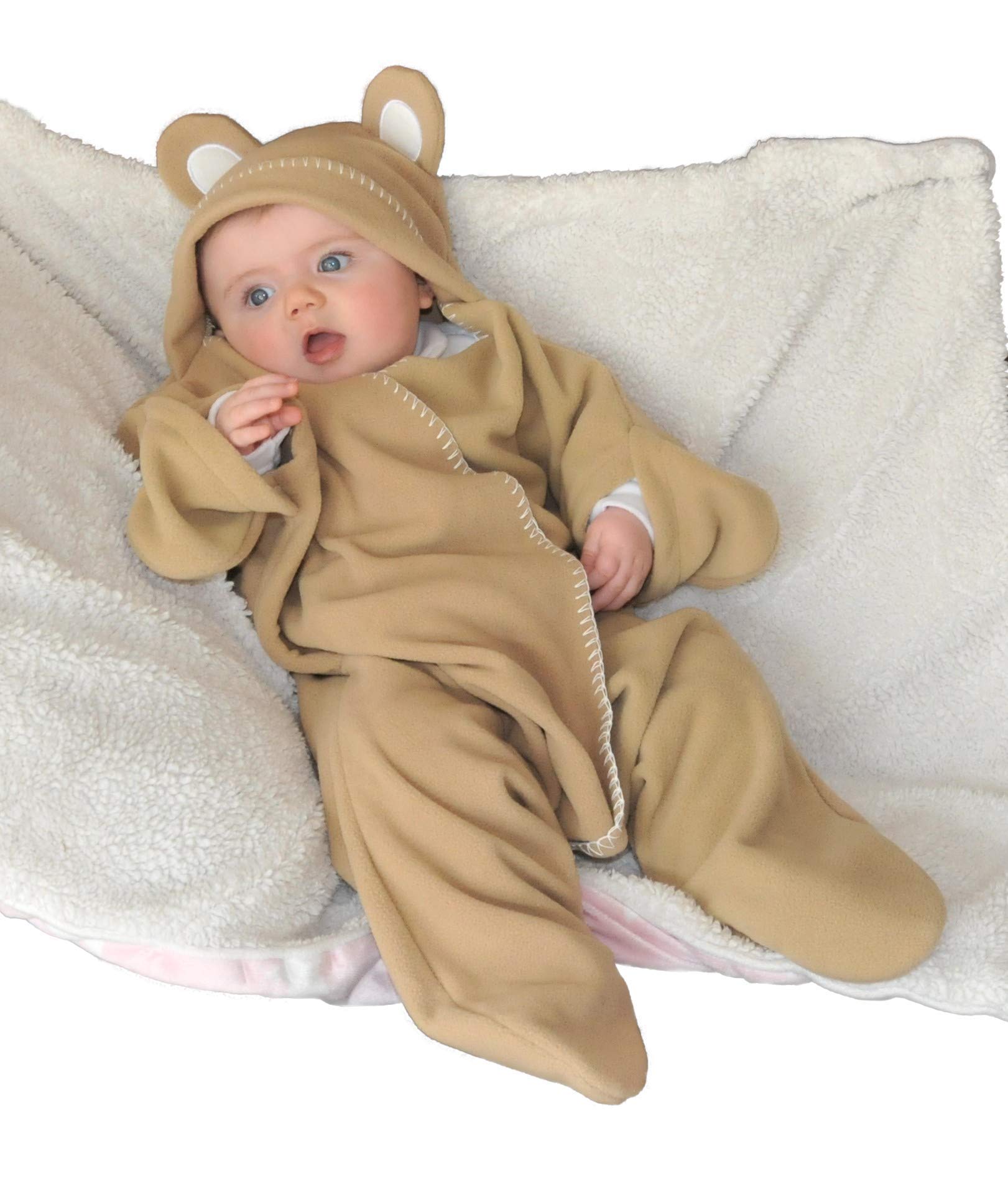 Baby Wrap blanket in Luxury Gift Box by BABY BLISS Star Wrap Fleece for Newborns Infants and Toddlers 2 – 12 Month’s Boy Girl Super Soft Great for Travel Strollers and Car Seats (Beige)