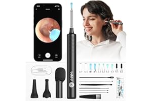 BEBIRD Ear Care Wax Removal Tool Camera - Wireless Cleaner OTO-Scope with Camera & Light for Ear Inspection- Smart Video Earpick Cleaning Kit with 3 Check Attachments & 10 Replacement Tips-Black