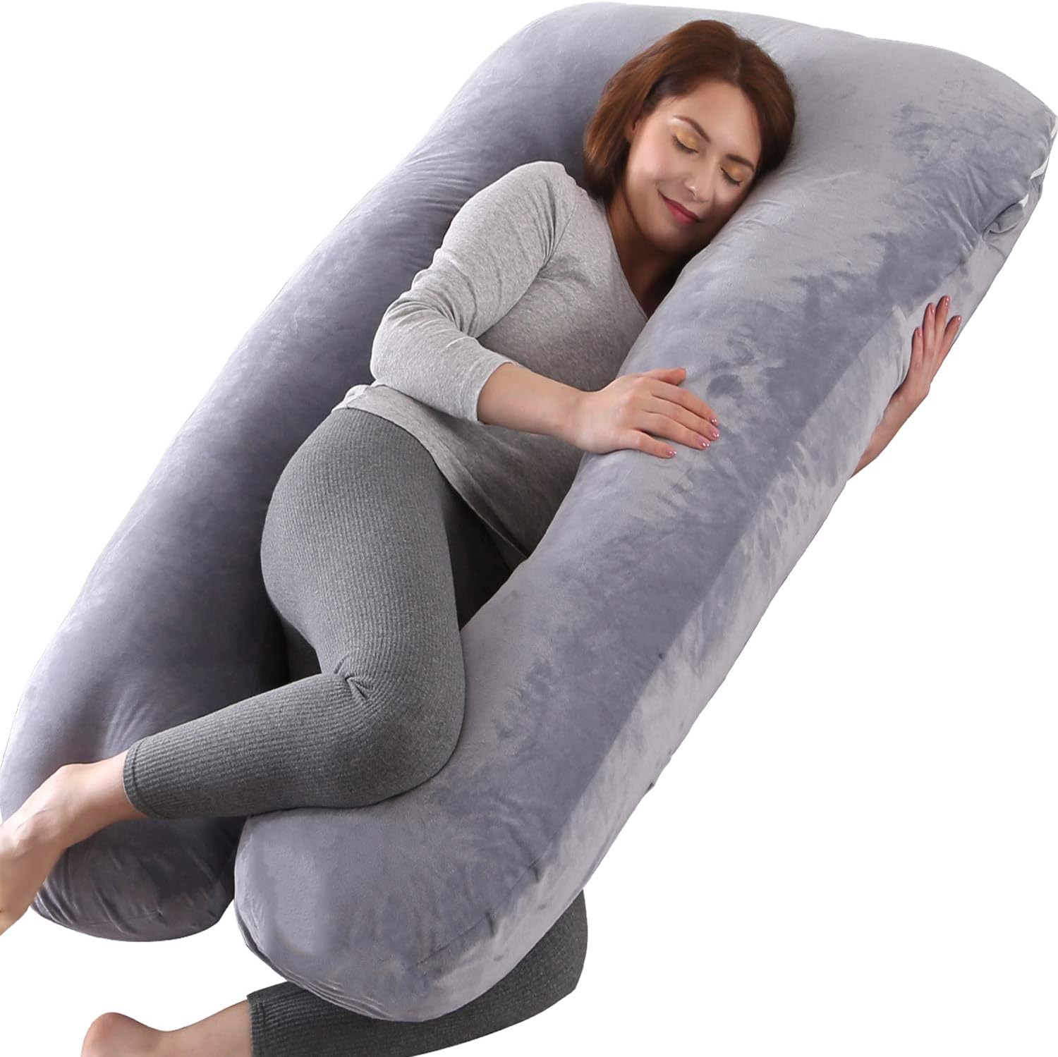 Amagoing 57 inches Pregnancy Pillow, U Shaped Maternity Full Body Pillow for Women with Hip, Leg, Back Pain, Washable Jersey Cover Included: Home & Kitchen
