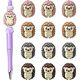 HUAAPLEVLA 12 Pcs 3D Hedgehog Silicone Beads for Keychain Making Animal Focal Beads for Pens Cute Cartoon Focals for Bracelets Lanyards and DIY Crafts Jewelry Making