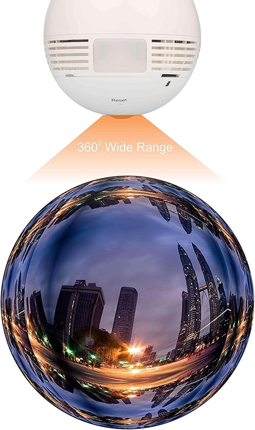 OPTIMACWORLD Wireless HD IP WiFi CCTV Indoor Security Camera (for Home,Office,Shop,Warehouse) (Support Upto 128 GB SD Card) (Bulb)