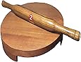Wooden Belan Chakla Circular Board with Rolling pin set Hand Made Wooden Polpat with Belan Wooden Chakla Belan Set Wooden Kitchen Utensils for Roti Making