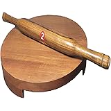 Wooden Belan Chakla Circular Board with Rolling pin set Hand Made Wooden Polpat with Belan Wooden Chakla Belan Set Wooden Kit
